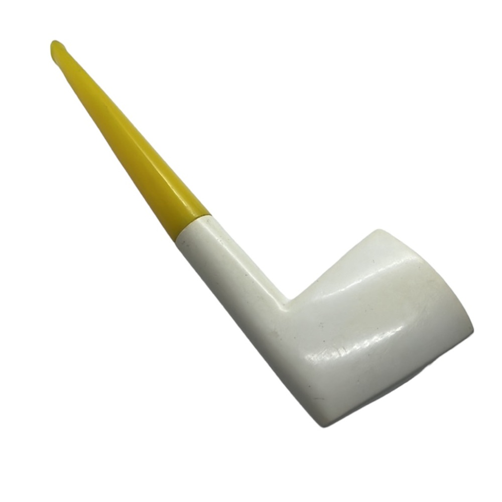 UNUSUAL FLAT DESIGNED MEERSCHAUM PIPE HAND CARVED VINTAGE